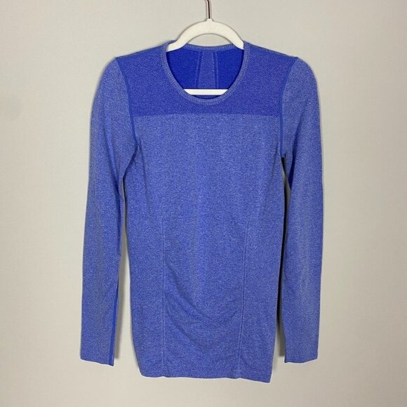 Fabletics Eureka Seamless Long Sleeve Active Shirt Blue - Picture 1 of 5